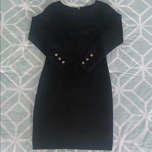 Black long sleeve dress with gold finishings